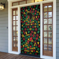African Map Symbol Door Cover with Red Yellow Green Tribal Symbols and Empowering Pattern - Wonder Print Shop