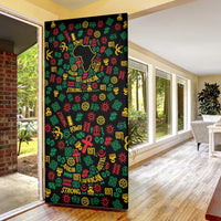 African Map Symbol Door Cover with Red Yellow Green Tribal Symbols and Empowering Pattern - Wonder Print Shop