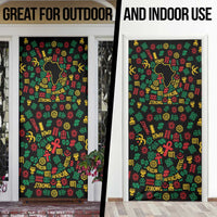 African Map Symbol Door Cover with Red Yellow Green Tribal Symbols and Empowering Pattern - Wonder Print Shop