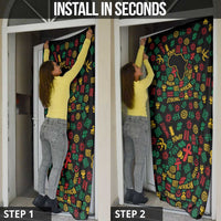 African Map Symbol Door Cover with Red Yellow Green Tribal Symbols and Empowering Pattern - Wonder Print Shop