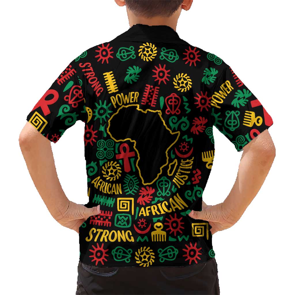 African Map Symbol Family Matching Long Sleeve Bodycon Dress and Hawaiian Shirt with Red Yellow Green Tribal Symbols and Empowering Pattern - Wonder Print Shop