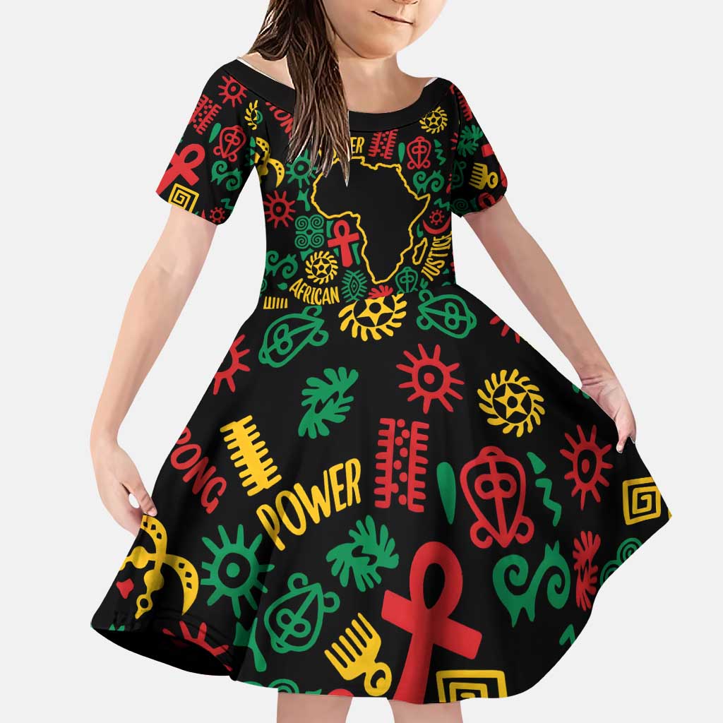 African Map Symbol Family Matching Long Sleeve Bodycon Dress and Hawaiian Shirt with Red Yellow Green Tribal Symbols and Empowering Pattern - Wonder Print Shop
