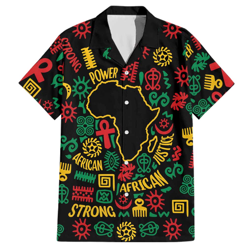 African Map Symbol Family Matching Long Sleeve Bodycon Dress and Hawaiian Shirt with Red Yellow Green Tribal Symbols and Empowering Pattern - Wonder Print Shop