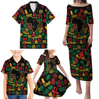 African Map Symbol Family Matching Puletasi and Hawaiian Shirt with Red Yellow Green Tribal Symbols and Empowering Pattern - Wonder Print Shop