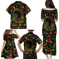 African Map Symbol Family Matching Puletasi and Hawaiian Shirt with Red Yellow Green Tribal Symbols and Empowering Pattern - Wonder Print Shop