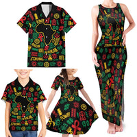 African Map Symbol Family Matching Tank Maxi Dress and Hawaiian Shirt with Red Yellow Green Tribal Symbols and Empowering Pattern - Wonder Print Shop