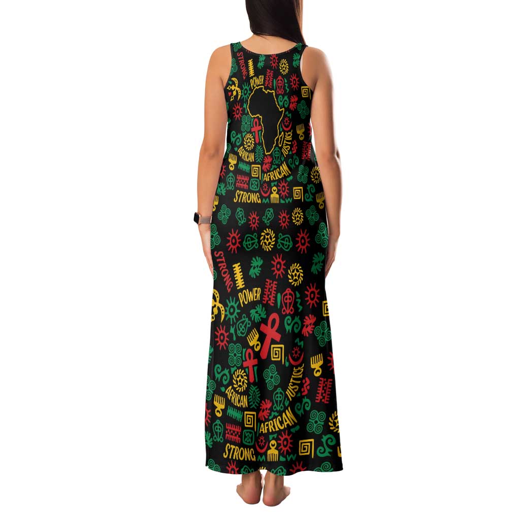 African Map Symbol Family Matching Tank Maxi Dress and Hawaiian Shirt with Red Yellow Green Tribal Symbols and Empowering Pattern - Wonder Print Shop