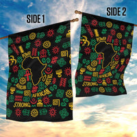 African Map Symbol Garden Flag with Red Yellow Green Tribal Symbols and Empowering Pattern - Wonder Print Shop