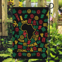 African Map Symbol Garden Flag with Red Yellow Green Tribal Symbols and Empowering Pattern - Wonder Print Shop