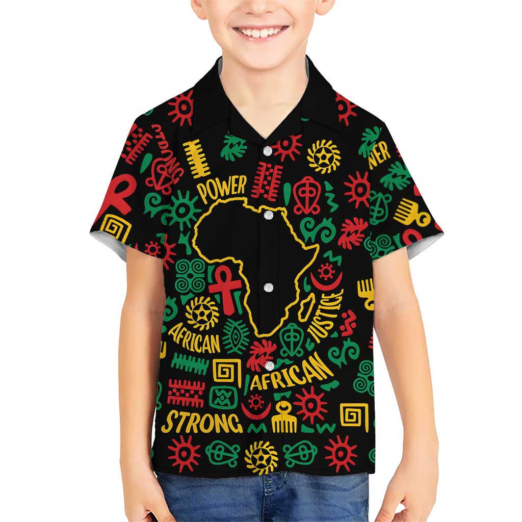 African Map Symbol Hawaiian Shirt with Red Yellow Green Tribal Symbols and Empowering Pattern - Wonder Print Shop
