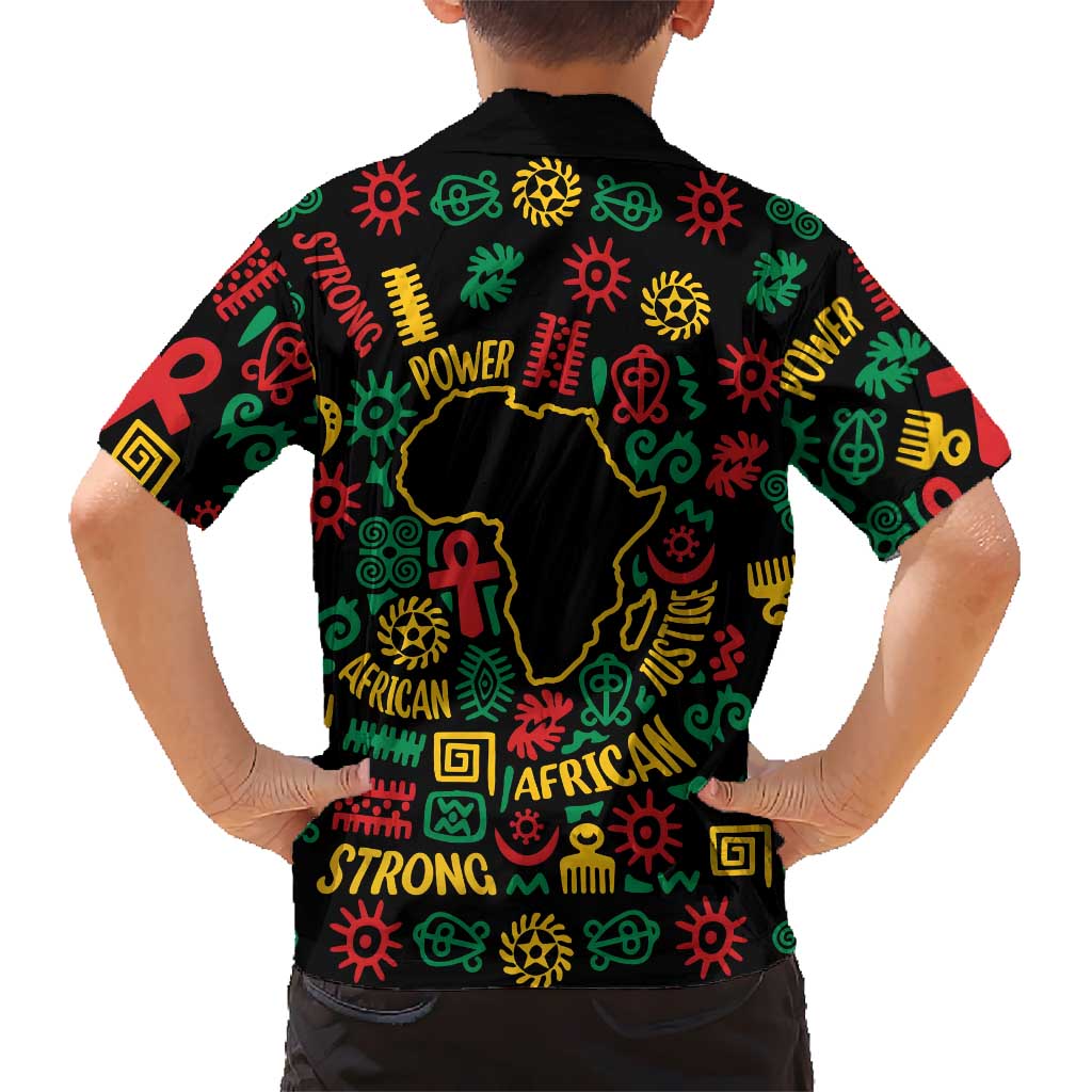 African Map Symbol Hawaiian Shirt with Red Yellow Green Tribal Symbols and Empowering Pattern - Wonder Print Shop