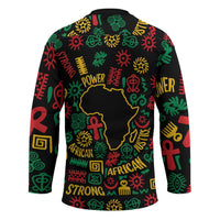 African Map Symbol Hockey Jersey with Red Yellow Green Tribal Symbols and Empowering Pattern - Wonder Print Shop