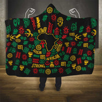 African Map Symbol Hooded Blanket with Red Yellow Green Tribal Symbols and Empowering Pattern - Wonder Print Shop