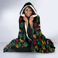 African Map Symbol Hooded Blanket with Red Yellow Green Tribal Symbols and Empowering Pattern - Wonder Print Shop