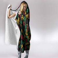 African Map Symbol Hooded Blanket with Red Yellow Green Tribal Symbols and Empowering Pattern - Wonder Print Shop