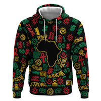 African Map Symbol Hoodie with Red Yellow Green Tribal Symbols and Empowering Pattern - Wonder Print Shop