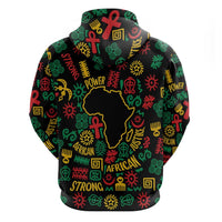 African Map Symbol Hoodie with Red Yellow Green Tribal Symbols and Empowering Pattern - Wonder Print Shop