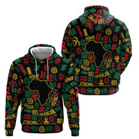 African Map Symbol Hoodie with Red Yellow Green Tribal Symbols and Empowering Pattern - Wonder Print Shop