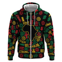 African Map Symbol Hoodie with Red Yellow Green Tribal Symbols and Empowering Pattern - Wonder Print Shop