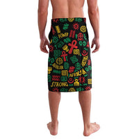 African Map Symbol Lavalava with Red Yellow Green Tribal Symbols and Empowering Pattern - Wonder Print Shop