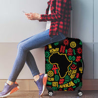 African Map Symbol Luggage Cover with Red Yellow Green Tribal Symbols and Empowering Pattern - Wonder Print Shop