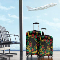 African Map Symbol Luggage Cover with Red Yellow Green Tribal Symbols and Empowering Pattern - Wonder Print Shop
