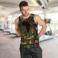 African Map Symbol Men Tank Top with Red Yellow Green Tribal Symbols and Empowering Pattern - Wonder Print Shop