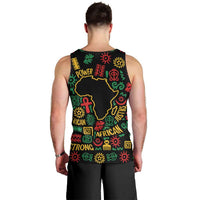 African Map Symbol Men Tank Top with Red Yellow Green Tribal Symbols and Empowering Pattern - Wonder Print Shop