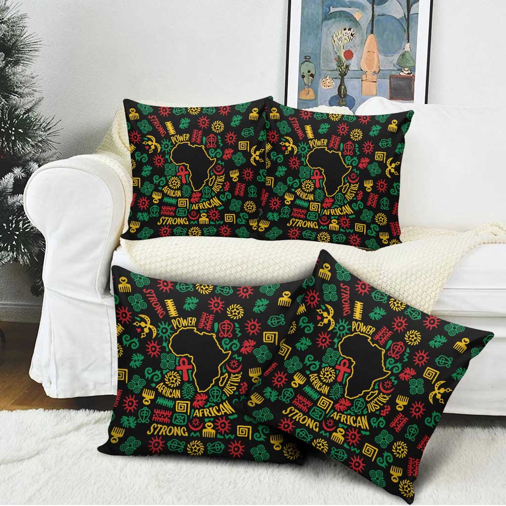African Map Symbol Pillow Cover with Red Yellow Green Tribal Symbols and Empowering Pattern - Wonder Print Shop