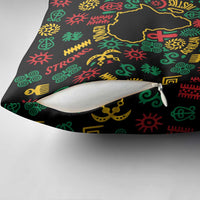 African Map Symbol Pillow Cover with Red Yellow Green Tribal Symbols and Empowering Pattern - Wonder Print Shop