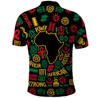 African Map Symbol Polo Shirt with Red Yellow Green Tribal Symbols and Empowering Pattern - Wonder Print Shop