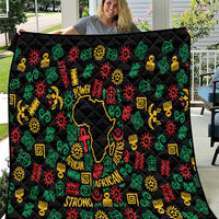 African Map Symbol Quilt with Red Yellow Green Tribal Symbols and Empowering Pattern - Wonder Print Shop