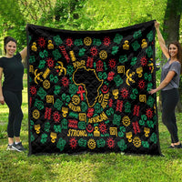 African Map Symbol Quilt with Red Yellow Green Tribal Symbols and Empowering Pattern - Wonder Print Shop