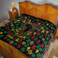 African Map Symbol Quilt with Red Yellow Green Tribal Symbols and Empowering Pattern - Wonder Print Shop