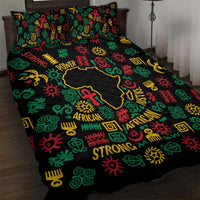 African Map Symbol Quilt Bed Set with Red Yellow Green Tribal Symbols and Empowering Pattern - Wonder Print Shop