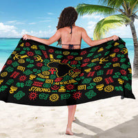 African Map Symbol Sarong with Red Yellow Green Tribal Symbols and Empowering Pattern - Wonder Print Shop