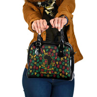African Map Symbol Shoulder Handbag with Red Yellow Green Tribal Symbols and Empowering Pattern - Wonder Print Shop