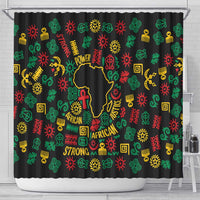 African Map Symbol Shower Curtain with Red Yellow Green Tribal Symbols and Empowering Pattern - Wonder Print Shop