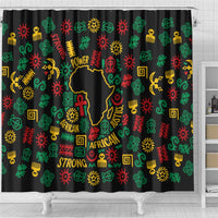 African Map Symbol Shower Curtain with Red Yellow Green Tribal Symbols and Empowering Pattern - Wonder Print Shop