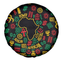 African Map Symbol Spare Tire Cover with Red Yellow Green Tribal Symbols and Empowering Pattern - Wonder Print Shop
