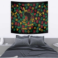 African Map Symbol Tapestry with Red Yellow Green Tribal Symbols and Empowering Pattern - Wonder Print Shop