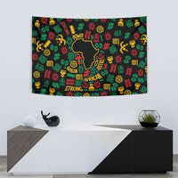 African Map Symbol Tapestry with Red Yellow Green Tribal Symbols and Empowering Pattern - Wonder Print Shop