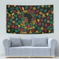 African Map Symbol Tapestry with Red Yellow Green Tribal Symbols and Empowering Pattern - Wonder Print Shop