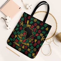 African Map Symbol Tote Bag with Red Yellow Green Tribal Symbols and Empowering Pattern - Wonder Print Shop