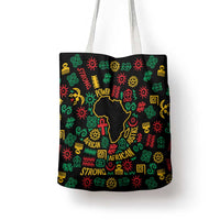 African Map Symbol Tote Bag with Red Yellow Green Tribal Symbols and Empowering Pattern - Wonder Print Shop
