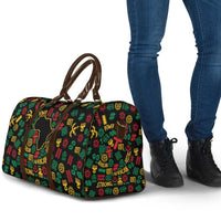 African Map Symbol Travel Bag with Red Yellow Green Tribal Symbols and Empowering Pattern - Wonder Print Shop