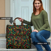 African Map Symbol Travel Bag with Red Yellow Green Tribal Symbols and Empowering Pattern - Wonder Print Shop