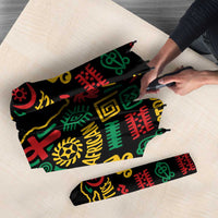 African Map Symbol Umbrella with Red Yellow Green Tribal Symbols and Empowering Pattern - Wonder Print Shop