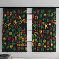 African Map Symbol Window Curtain with Red Yellow Green Tribal Symbols and Empowering Pattern - Wonder Print Shop