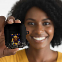 Taharqa AirPods Case with Black Pharaoh Portrait, 25th Dynasty of Egypt Text and Nubian-Inspired - Wonder Print Shop